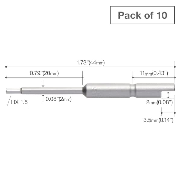 Precision Bit Halfmoon-Shank 4mm,PK10