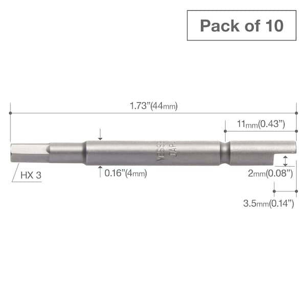 Precision Bit Halfmoon-Shank 4mm,PK10