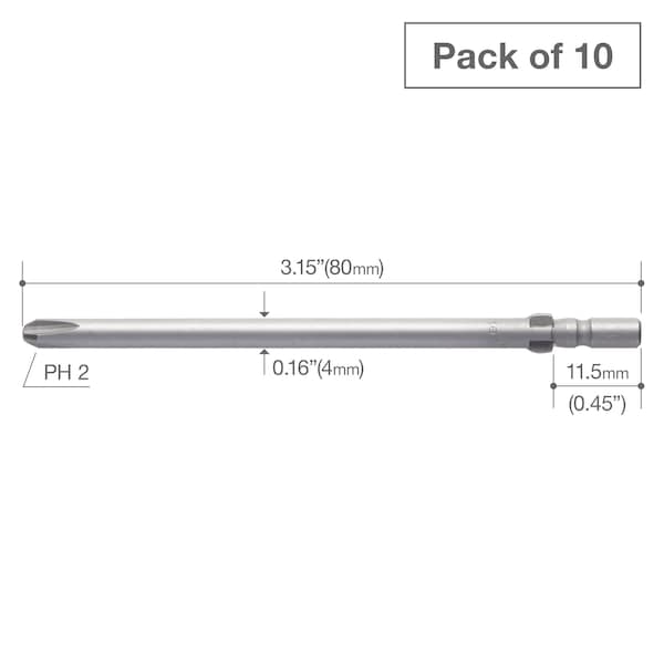 Precision Bit Wing-Shank 4mm,+2x8,PK10