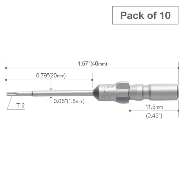 Precision Bit Wing-Shank 4mm,T2x1,PK10