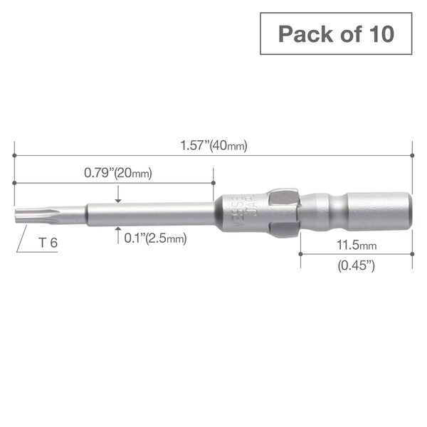 Precision Bit Wing-Shank 4mm,T6x2,PK10