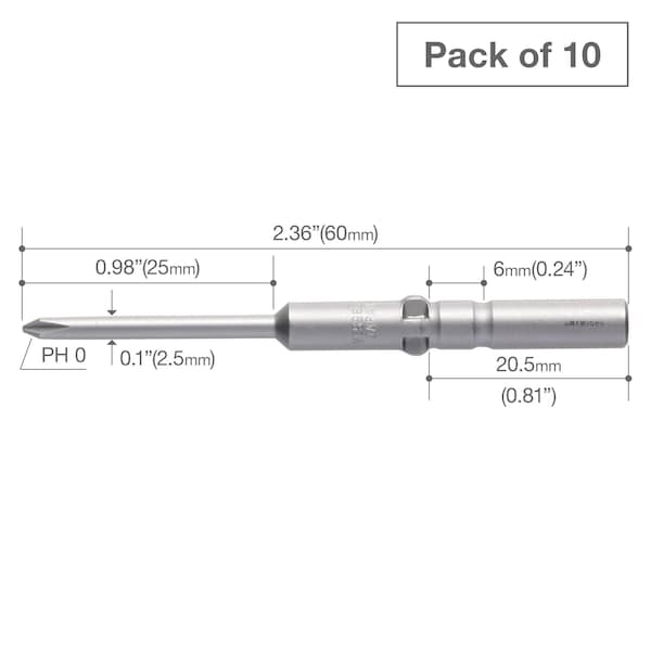 Precision Bit Wing-Shank 5mm,+0x2,PK10