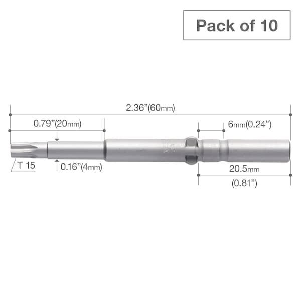 Precision Bit Wing-Shank 5mm,T15x,PK10