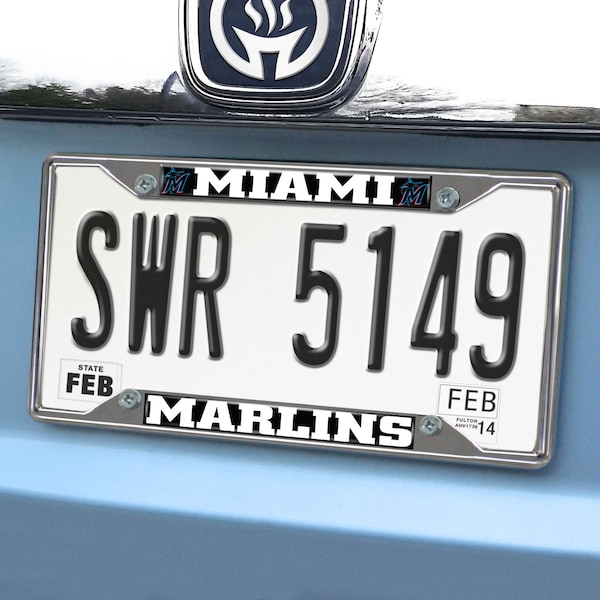MLB Miami Marlins Metal License Plate Frame