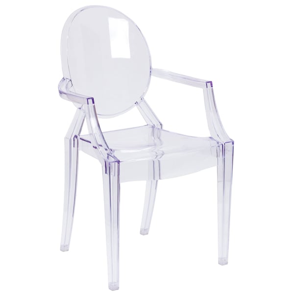 Shirley Ghost Chair With Arms In Transparent Crystal