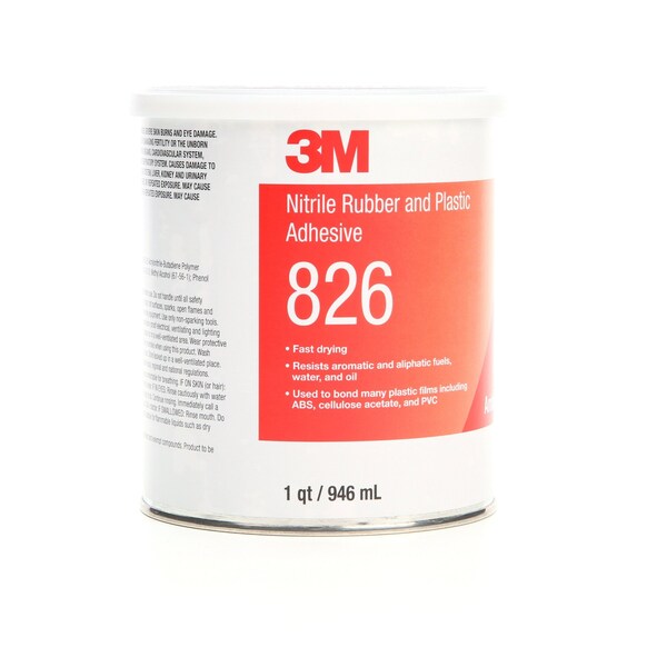 Plastic Adhesive, 826 Series, Amber, 32 Oz, Can