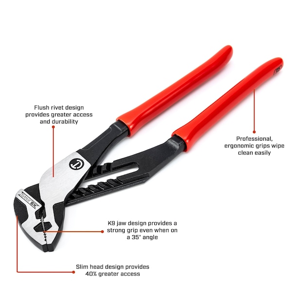 8 Z2 K9â¢ Straight Jaw Dipped Handle Tongue And Groove Pliers