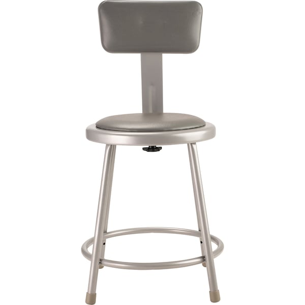 Round Stool With Backrest, Height 18Gray