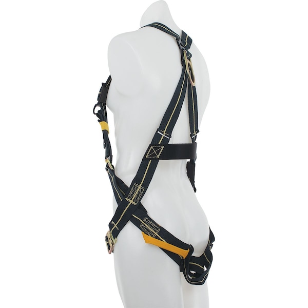 Weldng Harness,Qck Connect Leg,Blk/Ylw,S