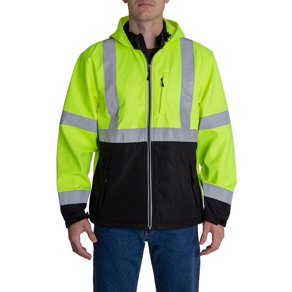 Jacket,Softshell,Hi-Vis,Class 3,4XL,Reg