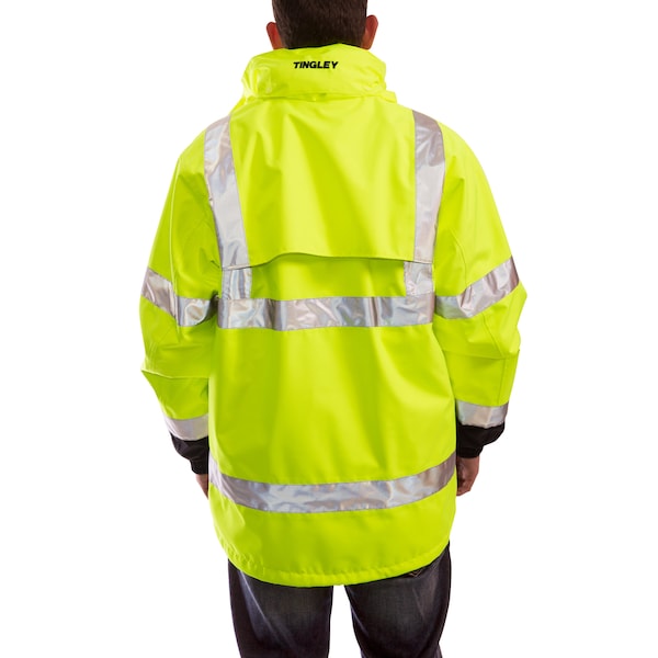 3-In-1 Jacket W/Hood,Hi-Vis Yellow/Green,5XL