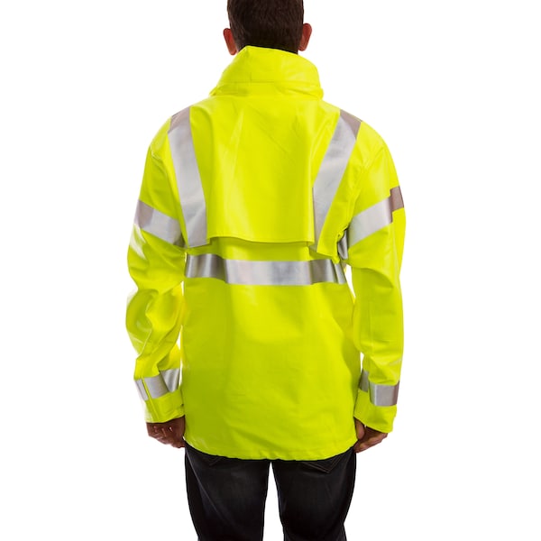 Eclipse Arc Flash Rain Jacket, Cat 2, Ylw/Green, 2XL