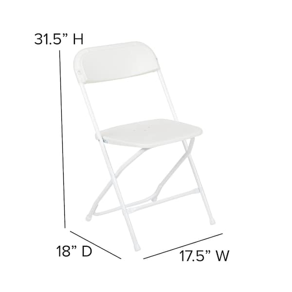 Folding Chair -White Plastic - Event Chair