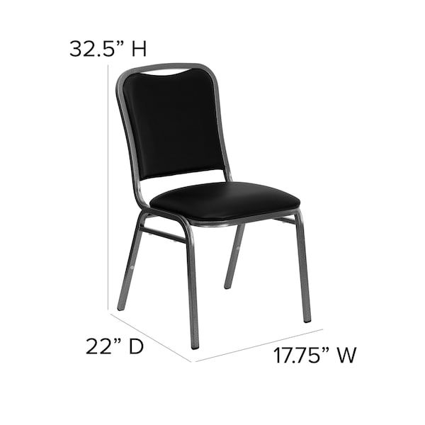 BlackBanquet Chair,22L32-1/2H,VinylSeat,HerculesSeries