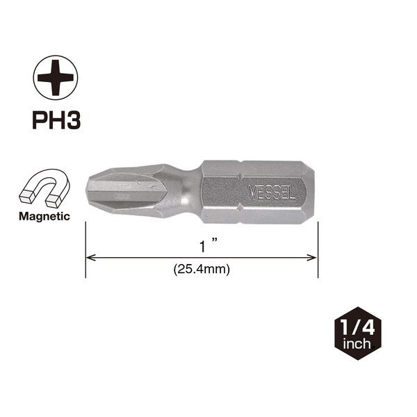 NECK TORSION Insert Bit PH3x25.4,PK25