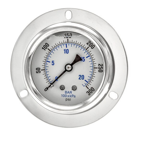 Gauge,2.5,0/300psi,1/4CBM,Frt Flange