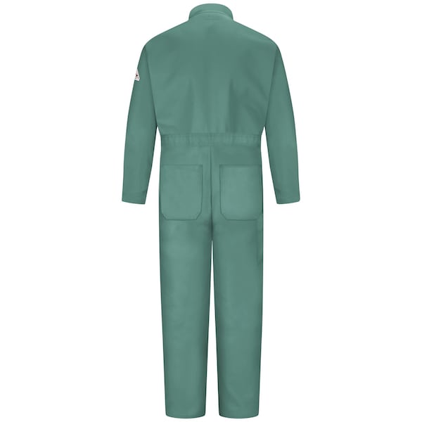 Flame Resistant Coverall, Light Green, 100% Cotton, 4XL