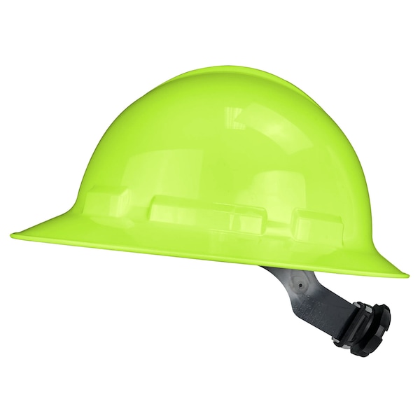 Full Brim Hard Hat, Type 1, Class E, Ratchet (4-Point), Hi-Vis Green