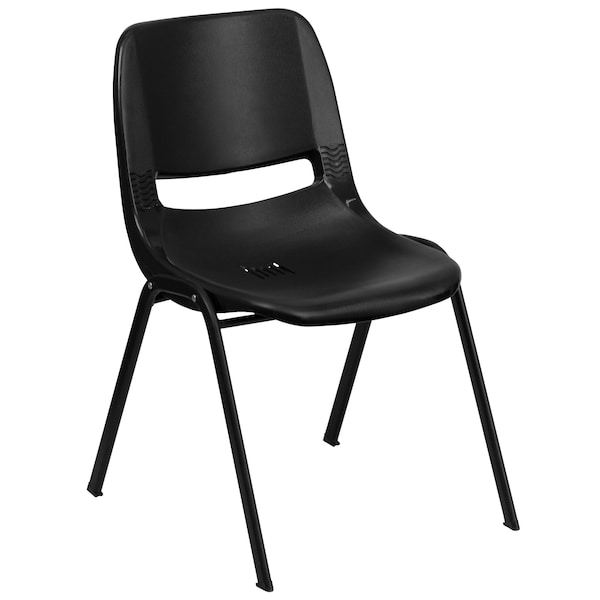 Stack Chair,Plastic,Black,32 H