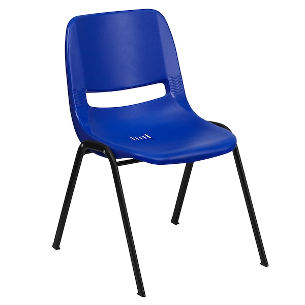 Stack Chair,Plastic,Blue,Ergonomic Shell