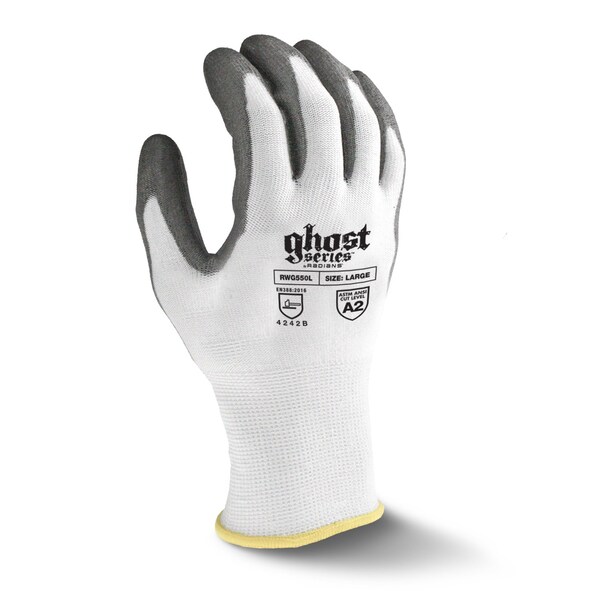 Work Gloves, A2 Cut Level, White, 2X