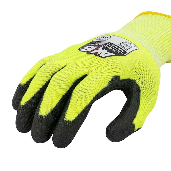 Gloves, A7 Cut Level, Hi-Vis Lime, L