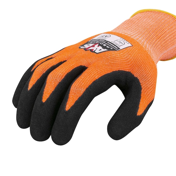 Gloves, A6 Cut Level, Hi-Vis Orange, XS