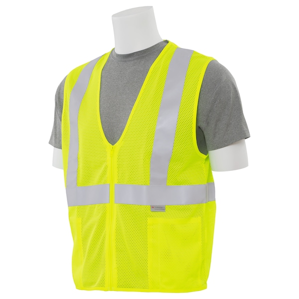 Safety Vest,Hi-Viz,Reflective,Lime,M