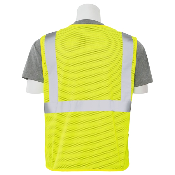 Safety Vest, Mesh, Hi-Viz, Lime, 3XL, Standards: ANSI 107 Class 2