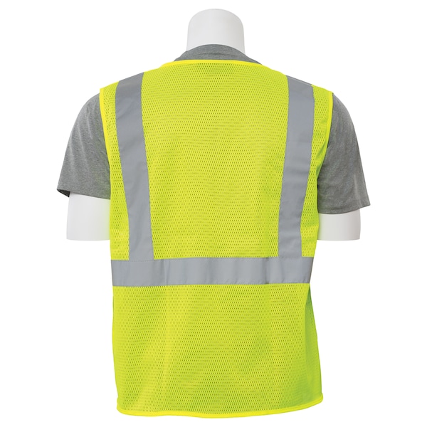 Safety Vest,Zippered,Hi-Viz,Lime,2XL