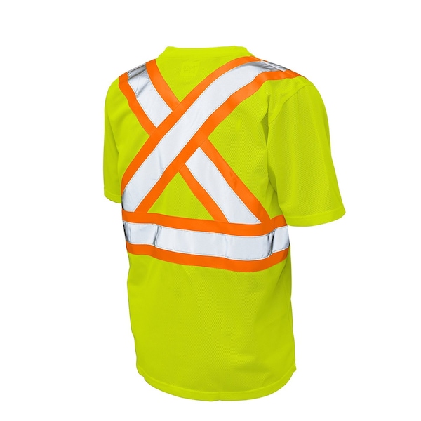 3XL Hi-Vis Short Sleeve Shirt, Yellow/Green