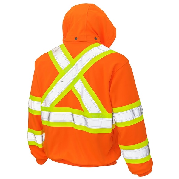 Large Hi-Vis Hooded Sweatshirt, Orange