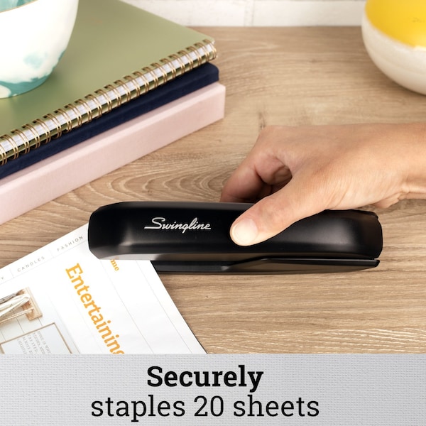 Manual Stapler,2-1/2D,20 Sheets,Top,Blk