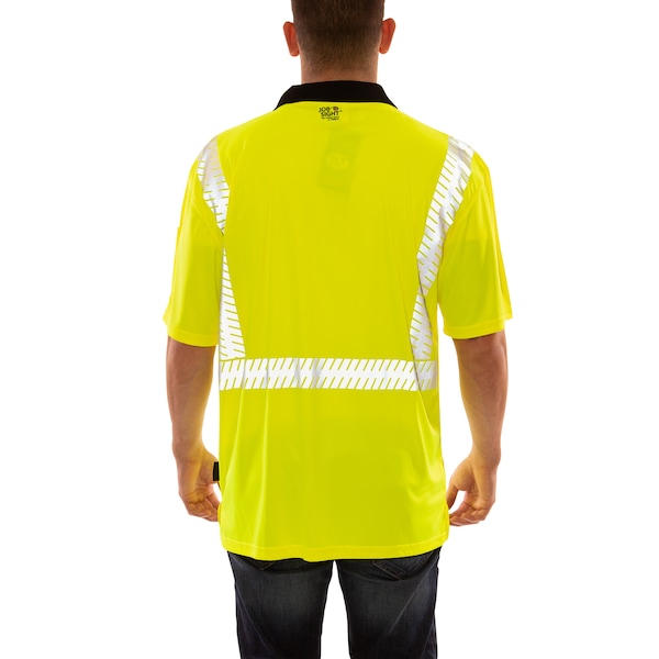 Job Sight Polo Shirt, Size S, Hi-Vis Green/Yellow