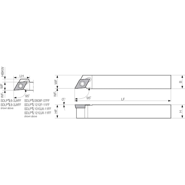 Turning Toolholder, SDLPR 0808F07FF