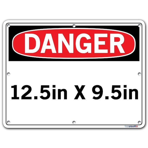 Aluminum Sign, 9-1/2 H, 12-1/2 W,  Rectangle, English, SI-D-02-B-AL-063