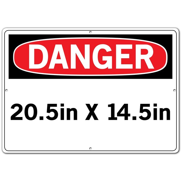 Aluminum Sign, 14-1/2 H, 20-1/2 W, Aluminum, Rectangle, English, SI-D-04-E-AL-063