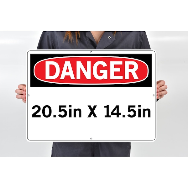 SIGN-DANGER-37 10.5X7.5 ALUM COMP .130