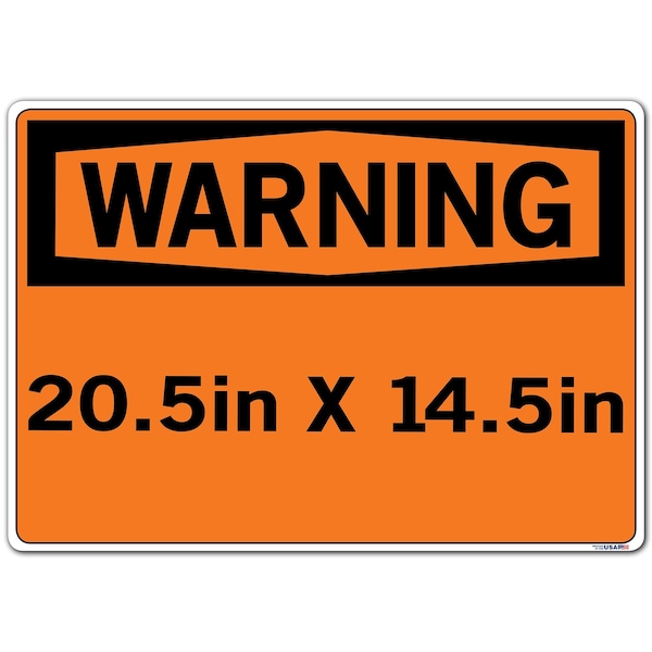 Vinyl Label Sign, 14-1/2 H, 20-1/2 W, Vinyl Label, Rectangle,SI-W-15-E-LB-011