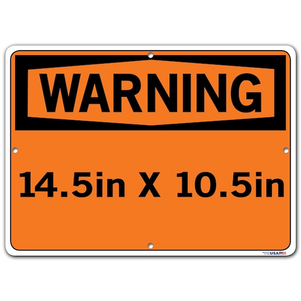 Aluminum Sign, 10-1/2 H, 14-1/2 W, Rectangle, English, SI-W-59-C-AL-040