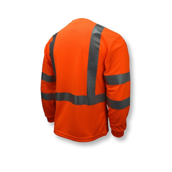 Long Sleeve Shirt,Unisex,L,22 In.,Orange