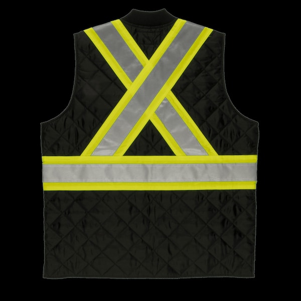 Quilted Safety Vest,SV051-BLACK-XL