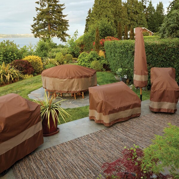 Ultimate Mocha Patio Double-Wide Chaise Cover, 82L X 57W X 32H