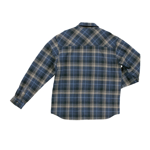 Sherpa Bonded Flannel Jac-Shirt,NV/GR