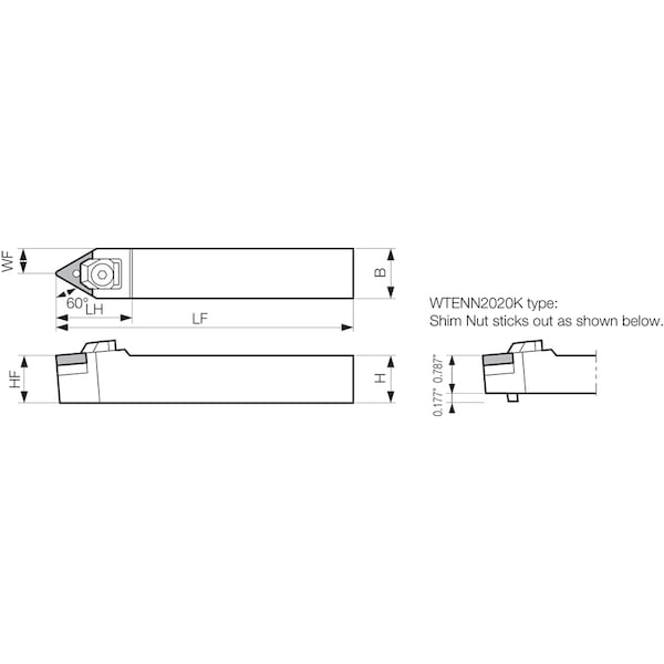 Turning Toolholder,WTENN 2525M16N