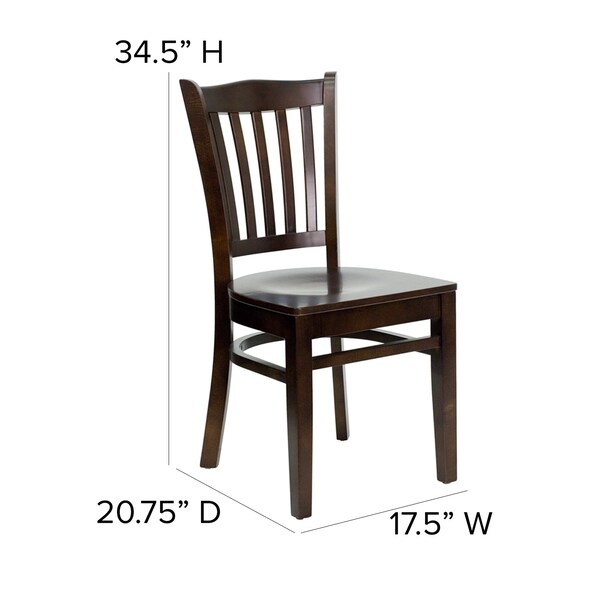 WalnutRestaurant Chair,20-3/4L34-1/2H,Fixed,Beech WoodSeat,HerculesSeries