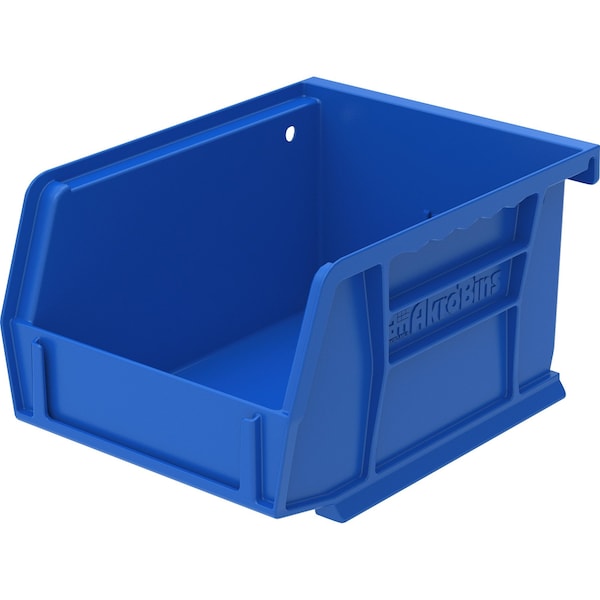 Hang & Stack Storage Bin, Blue, Plastic, 5 3/8 In L X 4 1/8 In W X 3 In H, 10 Lb Load Capacity