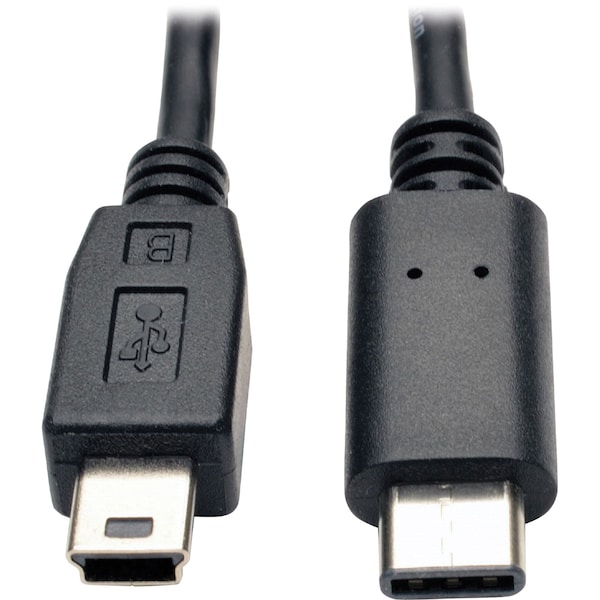 USB 2.0 Cable,Hi-Speed,Mini B-C,M/M,6ft