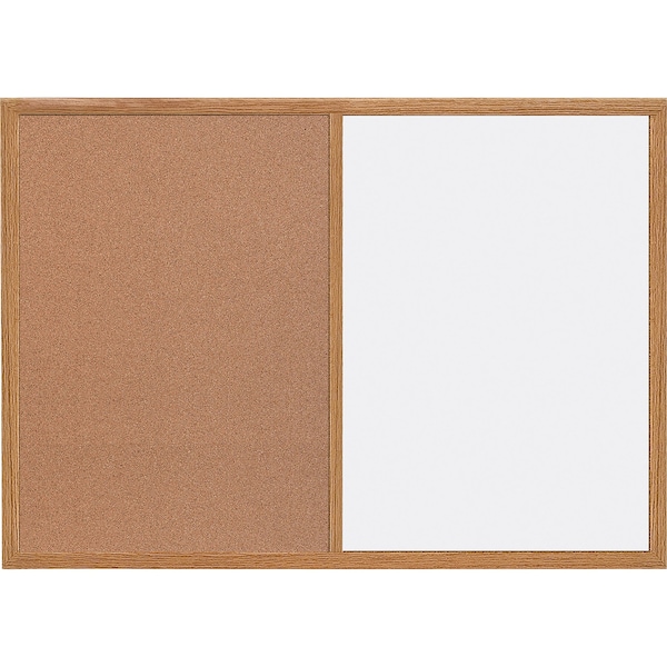 Bulletin/Whiteboard Combination 2 Ft.x3ft.,Oak Frame