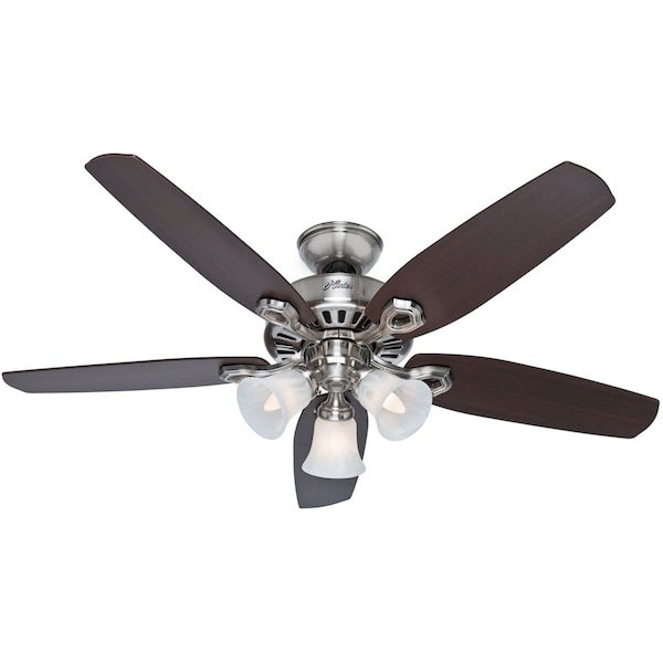 Decorative Ceiling Fan, 52 Blade Dia., 1 Phase, 120V AC